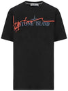 Logo Ink Short Sleeve T-Shirt Black - STONE ISLAND - BALAAN 1