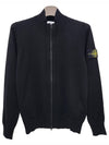 Wappen Patch Cotton Zip-Up Cardigan Black - STONE ISLAND - BALAAN 2