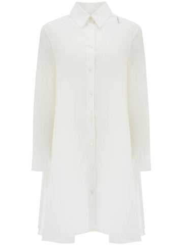 white cotton dress with embroidery - MARNI - BALAAN 1