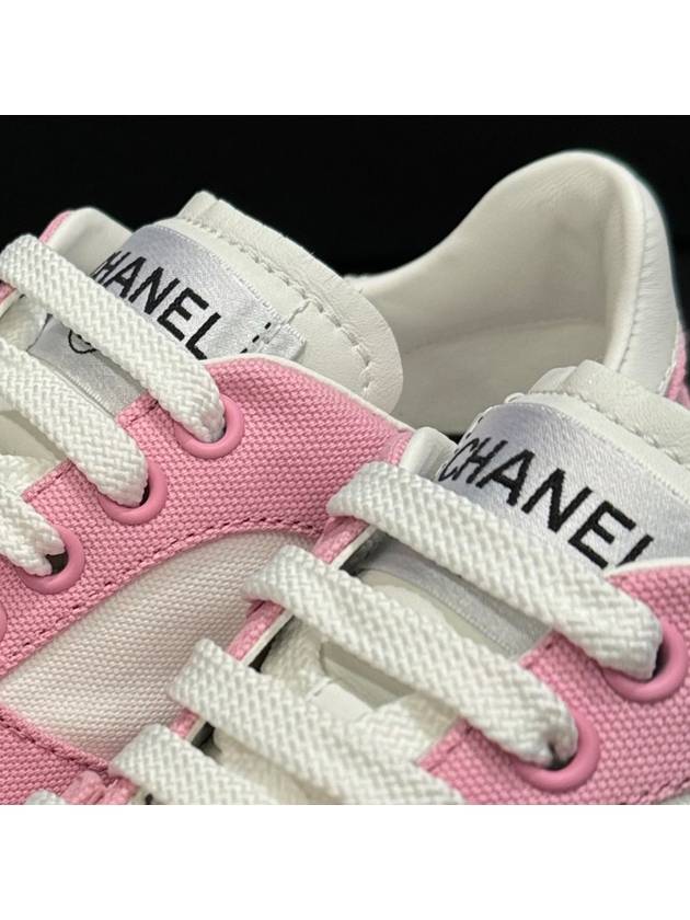 Women's Cotton Sneakers CC Logo Pink Jenny Sneakers - CHANEL - BALAAN 7