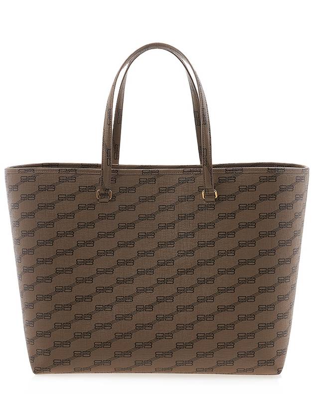 Signature Large East West Monogram Canvas Tote Bag Beige - BALENCIAGA - BALAAN 4