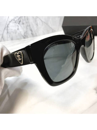 Eyewear Heart Logo Square Sunglasses Black - CHANEL - BALAAN 2