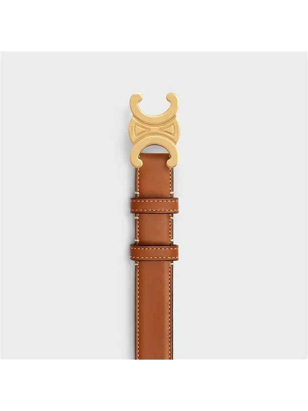 Triomphe Calfskin Medium Belt Tan - CELINE - BALAAN 3