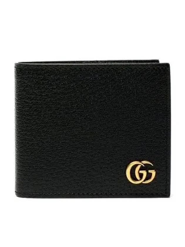 GG Marmont Leather Bi Fold Wallet Black Gold - GUCCI - BALAAN 2