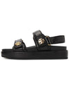 Kira Sports Logo Leather Sandals Black - TORY BURCH - BALAAN 5