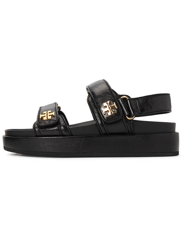 Kira Sports Logo Leather Sandals Black - TORY BURCH - BALAAN 5