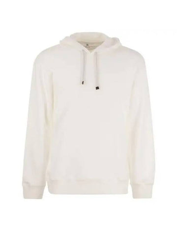 Doughstring Cotton Blend Hoodie White - BRUNELLO CUCINELLI - BALAAN 1