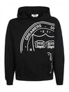 Logo Graphic Print Cotton Hoodie Black - MSGM - BALAAN 1