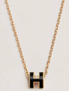 Mini Pop H Pendant Necklace Gold Noir - HERMES - BALAAN 2