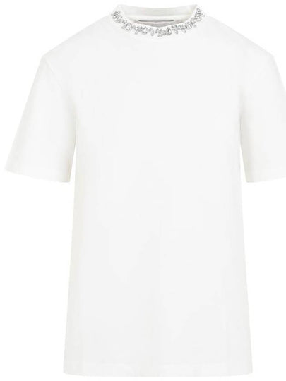 Crystal Neck Point Short Sleeve T-Shirt White - GOLDEN GOOSE - BALAAN 2