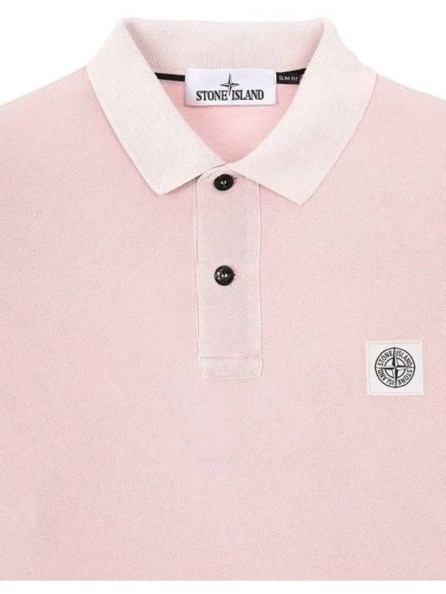 Logo Patch Washing Polo Shirt Pink - STONE ISLAND - BALAAN 5