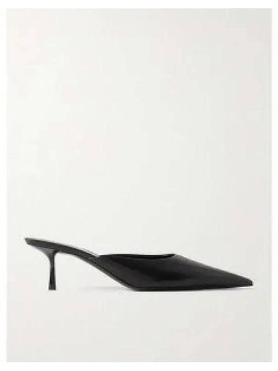 Women's Barbara Smooth Leather Mules Black - SAINT LAURENT - BALAAN 2