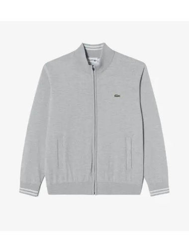 Men s high neck zip up sweater melange gray - LACOSTE - BALAAN 1