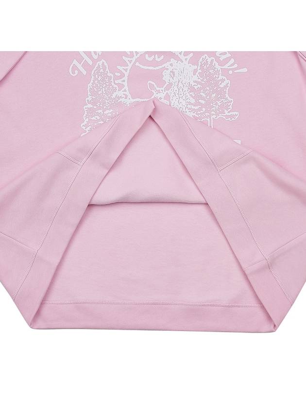 Women's Logo Print Organic Cotton Hoodie Pink - GANNI - BALAAN 8