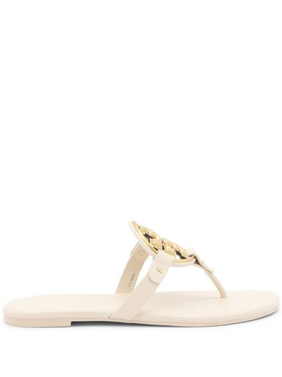 Women's Metal Miller Soft Flip Flops White - TORY BURCH - BALAAN 2