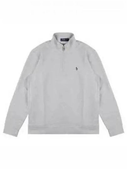 Pony logo embroidered half zip up knit top gray - POLO RALPH LAUREN - BALAAN 2