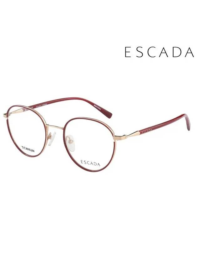 Glasses Frame VES986FS 001AS Round Titanium Men Women - ESCADA - BALAAN 2