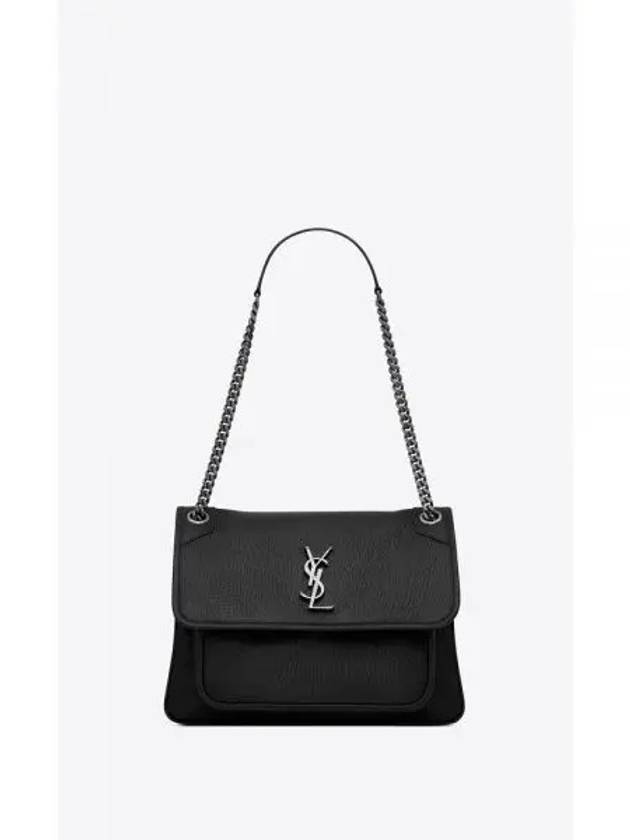 Medium Niki Chain Leather Shoulder Bag Black - SAINT LAURENT - BALAAN 2