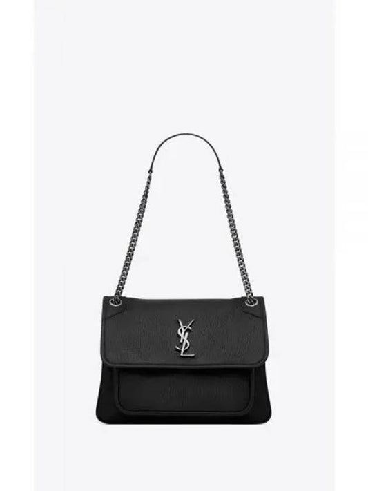 Medium Niki Chain Leather Shoulder Bag Black - SAINT LAURENT - BALAAN 2