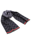 GG Two-Tone Wool Scarf Black - GUCCI - BALAAN 3