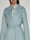 Cles Cashmere Silk Wool Single Coat Aquamarine - MAX MARA - BALAAN 6