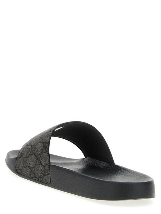 GG Monogram Slider Slippers Grey - GUCCI - BALAAN 3