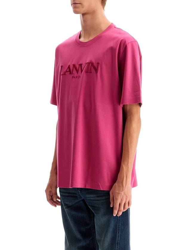 t-shirt with embroidered logo design - LANVIN - BALAAN 4