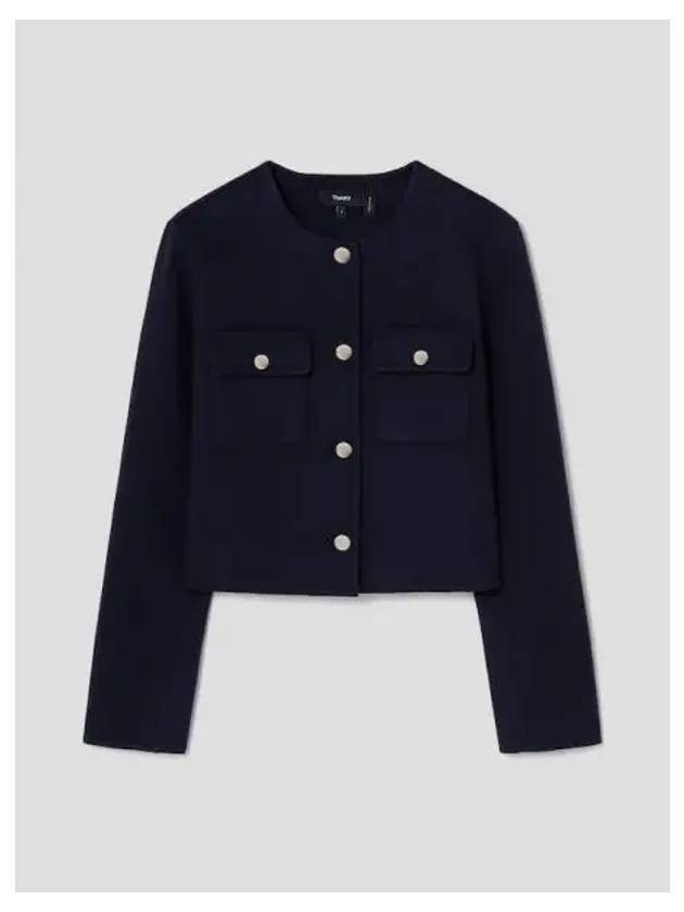 Women s Double Wool Cashmere Pocket Crop Jacket Navy Domestic Product GM0024090409334 - THEORY - BALAAN 1