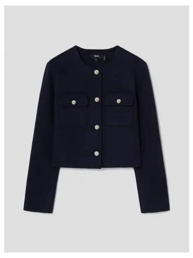 Women s Double Wool Cashmere Pocket Crop Jacket Navy Domestic Product GM0024090409334 - THEORY - BALAAN 1