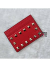 Rockstud Card Wallet Red - VALENTINO - BALAAN.