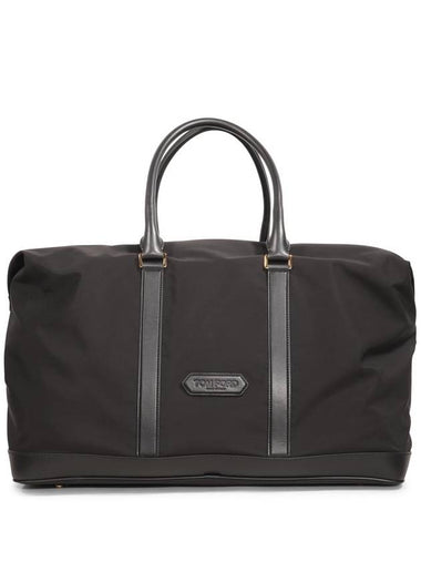 Black Leather Nylon Logo Patch DUFFEL Bag H0459TNY017G1N001 B0560980928 - TOM FORD - BALAAN 1