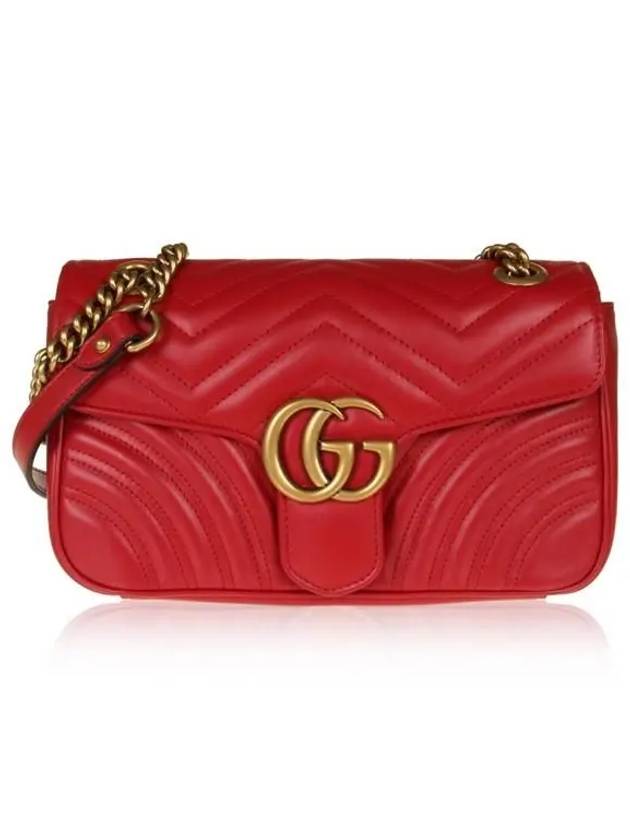 GG Marmont Matelasse Small Shoulder Bag Red - GUCCI - BALAAN 2