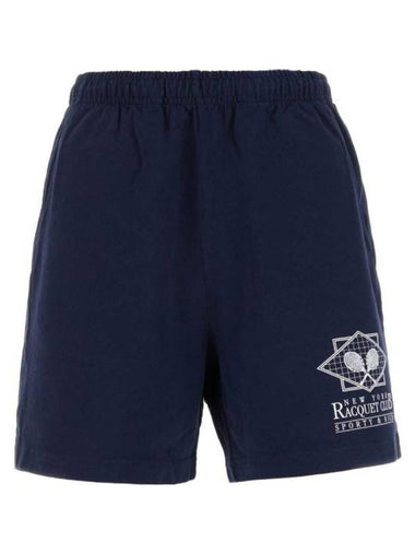 Women's Logo Print Shorts Navy - SPORTY & RICH - BALAAN 1