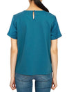 Torres Satin Jersey Short Sleeve T-Shirt Blue - MAX MARA - BALAAN 4