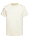 Embroidered Logo T Shirt Ivory 8C00021 89AIJ 034 - MONCLER - BALAAN 1