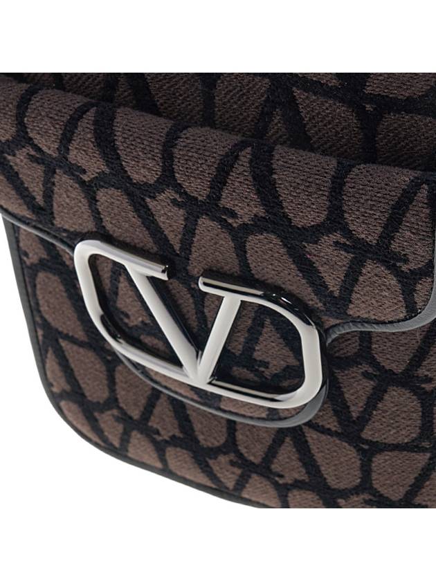 V Logo Toile Iconographe Shoulder Bag Brown - VALENTINO - BALAAN 7