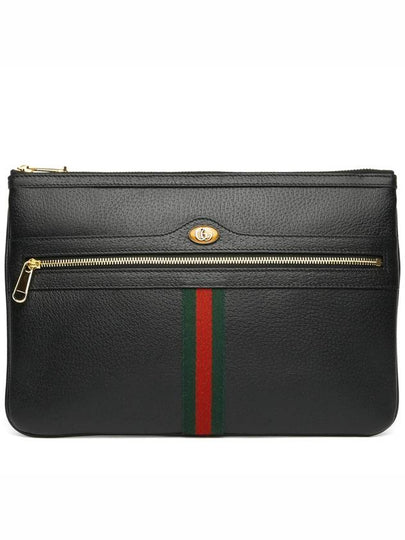 Ophidia Leather Clutch Bag Black - GUCCI - BALAAN 2