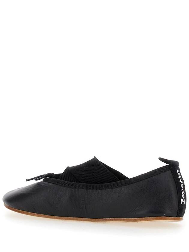 'Gianna' Black Ballet Flats With Elastic Bands In Leather Woman - REPETTO - BALAAN 3