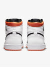 Men's Jordan 1 Retro High Top Sneakers White Black Orange - NIKE - BALAAN 7