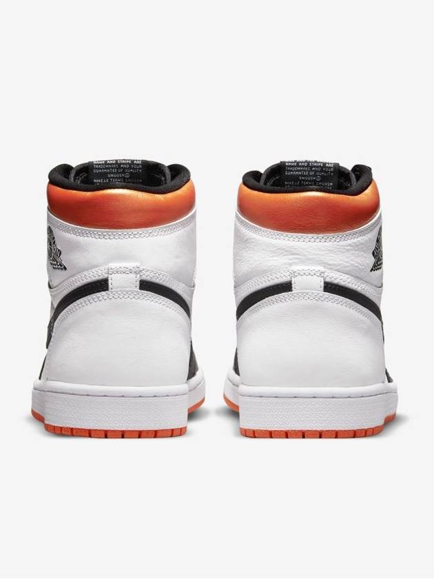 Men's Jordan 1 Retro High Top Sneakers White Black Orange - NIKE - BALAAN 7