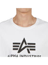 Logo Short Sleeve T-Shirt White - ALPHA INDUSTRIES - BALAAN 7