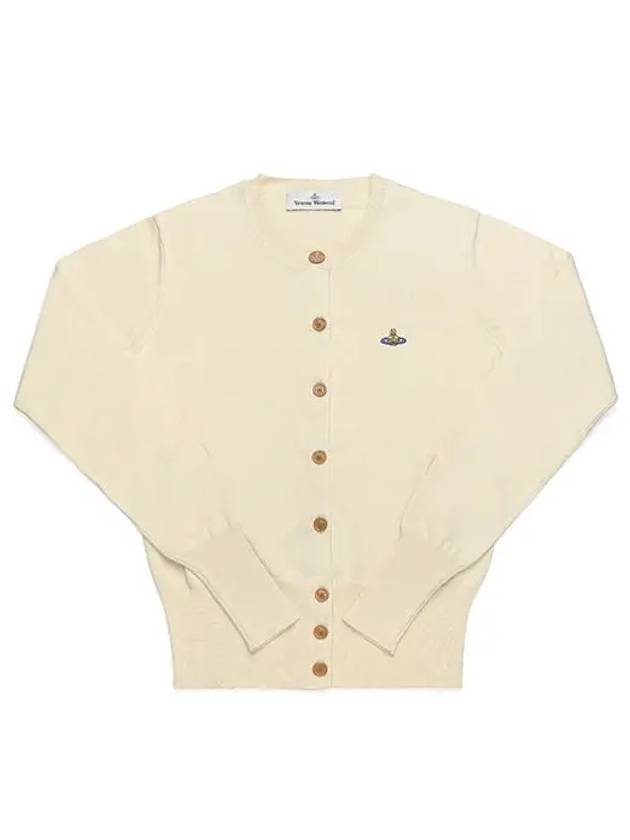 Logo Patch Cardigan Off White - VIVIENNE WESTWOOD - BALAAN 6