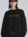 Women's Overfit Embroidered Sweatshirt Black - THE GREEN LAB - BALAAN 7