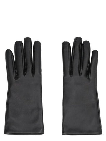 Cassandra Lambskin Cashmere Short Gloves Black - SAINT LAURENT - BALAAN 1