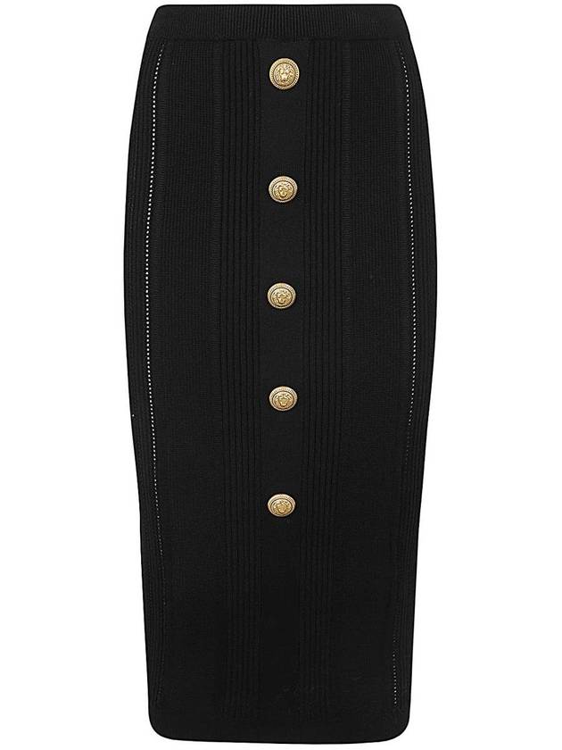 Balmain High Waist Five Button See Through Knit Midi Skirt Clothing - BALMAIN - BALAAN 1