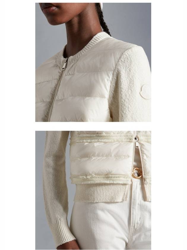 wool padded zip-up cardigan white - MONCLER - BALAAN.