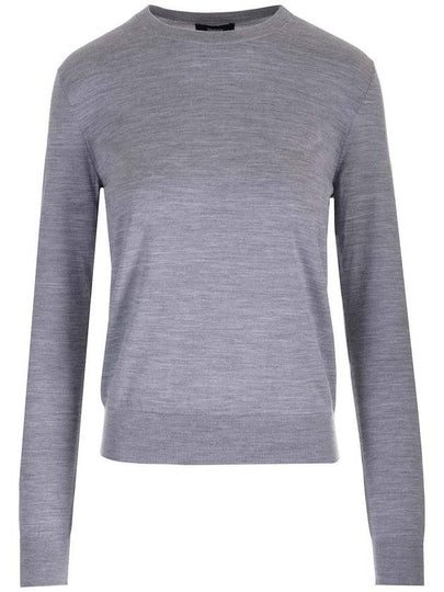 Regal Wool Crew Neck Knit Top Grey - THEORY - BALAAN 2