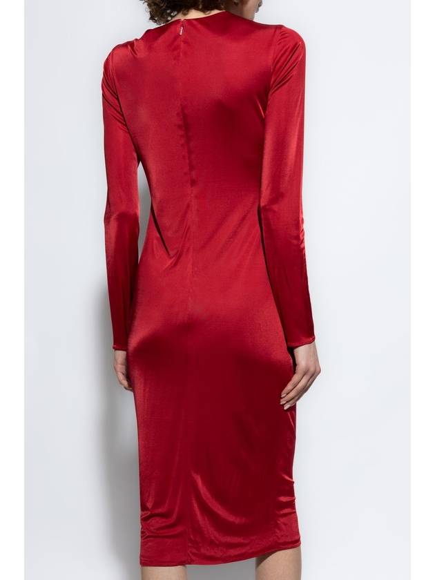 Versace Dress With Decorative Draping, Women's, Red - VERSACE - BALAAN 4