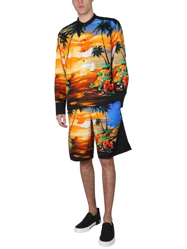 Men's Hawaiian Print Nylon Sweatshirt - DOLCE&GABBANA - BALAAN 3