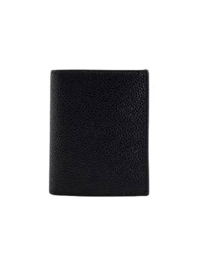 Pebble Grained Leather Double Card Wallet Black - THOM BROWNE - BALAAN 2